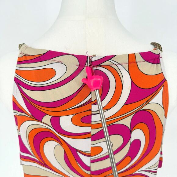 Michael Kors Psychedelic Gold Chain Sleeveless Top L-XL AS-IS* Party Going Out - Picture 4 of 9